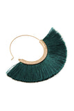 Fan Tassel Hoop Earrings- 9 Colors
