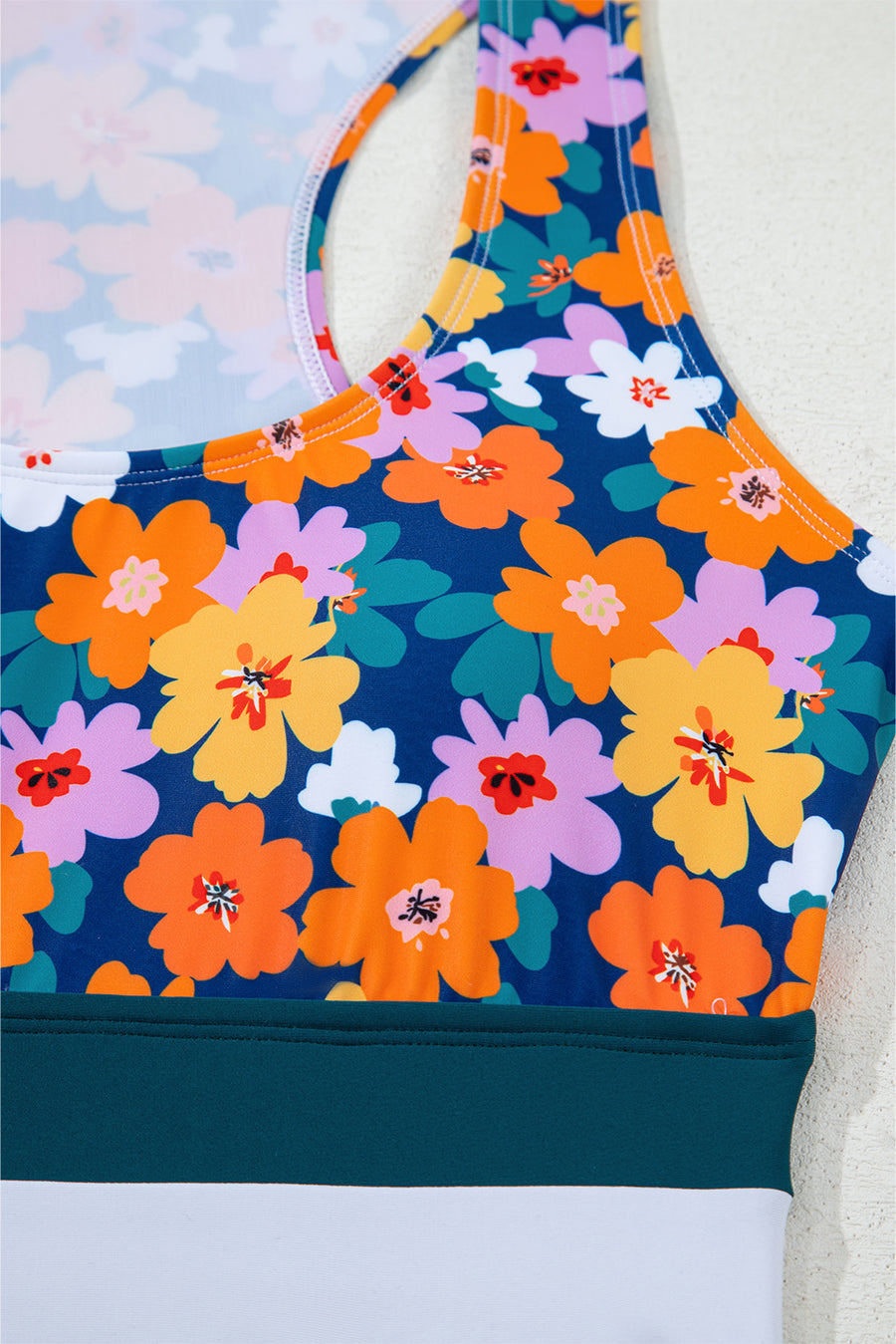 Floral Print Cutout Racerback High-Waist Tankini- 2 Styles