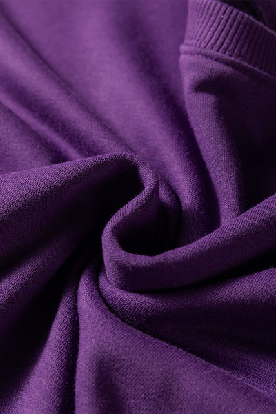 Navy Blue Preppy Striped Sleeve Loose Sweatshirt