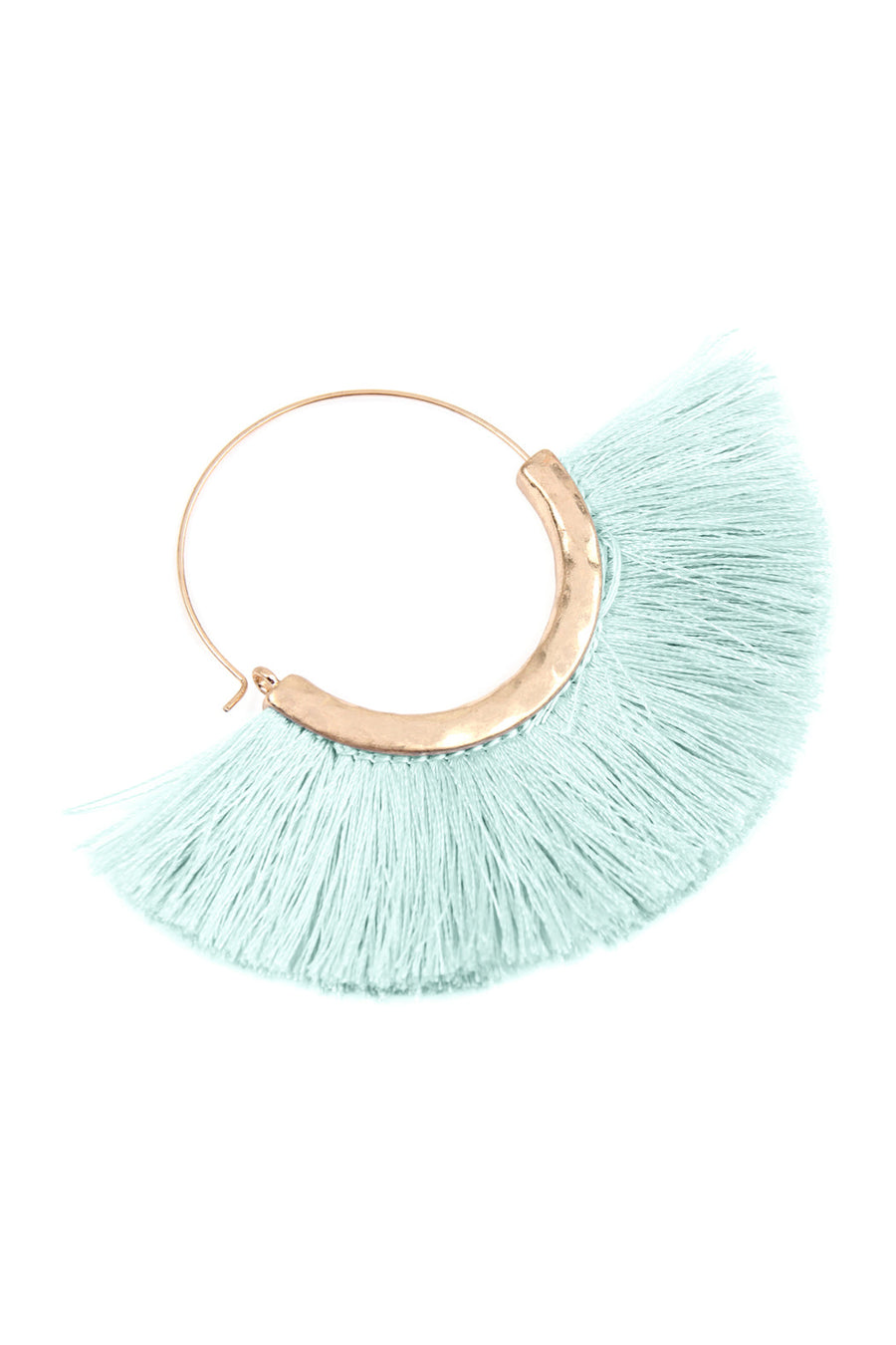 Fan Tassel Hoop Earrings- 9 Colors