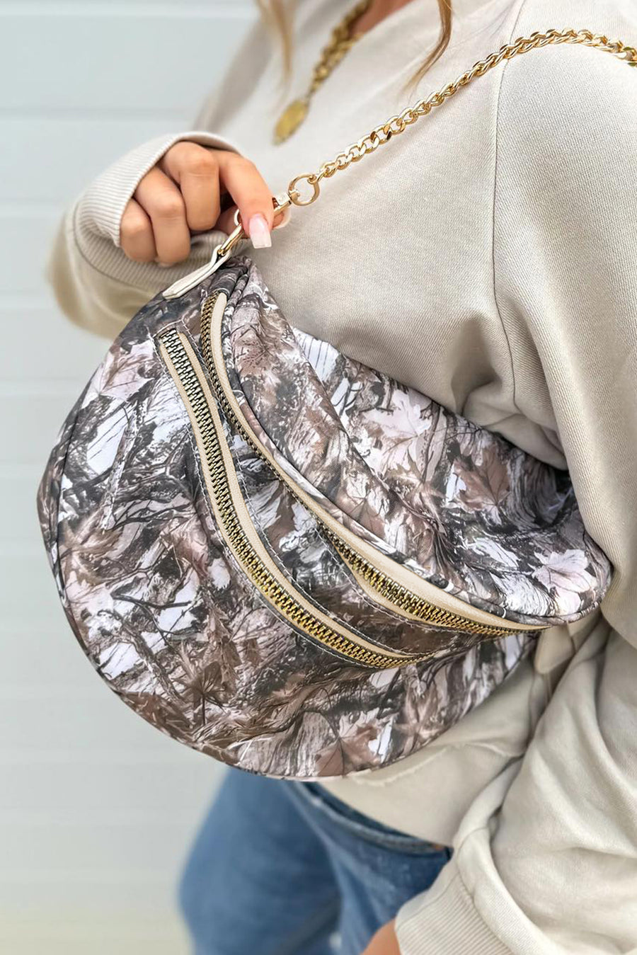 Graphic Print Gold Chain Crossbody Bag- 6 Styles