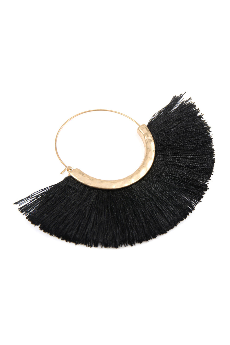 Fan Tassel Hoop Earrings- 9 Colors