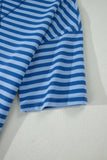 Striped Ribbed Short Sleeve T-Shirt and Shorts Set- 3 Colors
