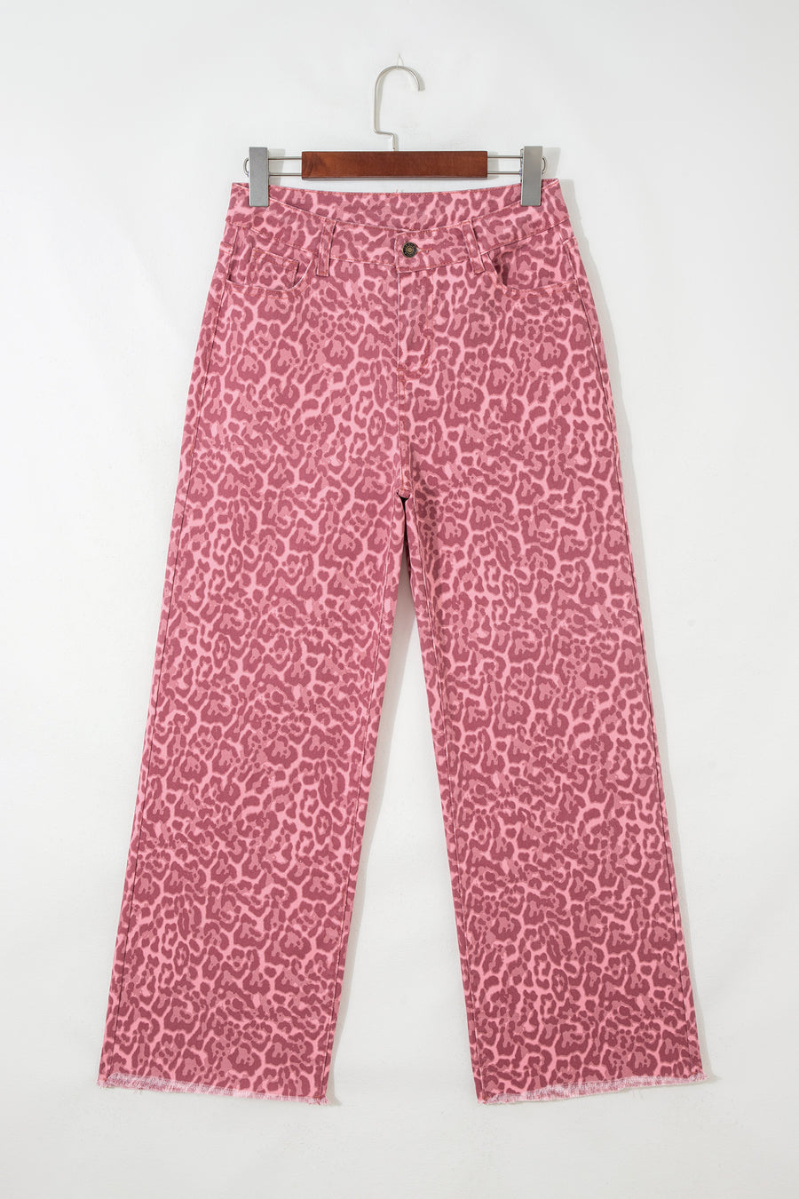 Print Frayed Edge Wide Leg High-Waist Jeans- 7 Styles