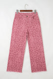 Print Frayed Edge Wide Leg High-Waist Jeans- 7 Styles