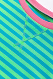 Striped Contrast Trim Oversized Sweatshirt- 4 Colors