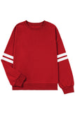 Plus Size Varsity Striped Crew Neck Sweatshirt- 2 Colors