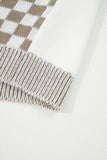Black Checkered Open Front Drop Shoulder Cardigan