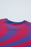 Striped Ribbed Short Sleeve T-Shirt and Shorts Set- 3 Colors