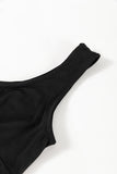 Black Sleeveless Scoop Neck Flared Front Slit Midi Dress