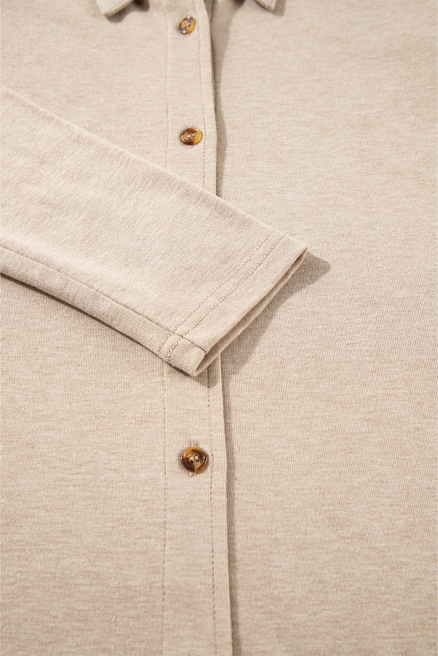 Oatmeal V-Neck Vest, Button-Up Cardigan, and Pants Pajama Set