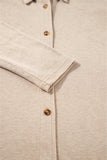 Oatmeal V-Neck Vest, Button-Up Cardigan, and Pants Pajama Set