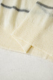 Striped Ribbed Edge Drop Shoulder Sweater- 2 Colors