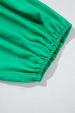 Bright Green Ruched Front Puff Sleeve Plus Size Maxi Dress