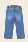 Plus Size Acid Wash Lace-Up Jeans- 4 Colors