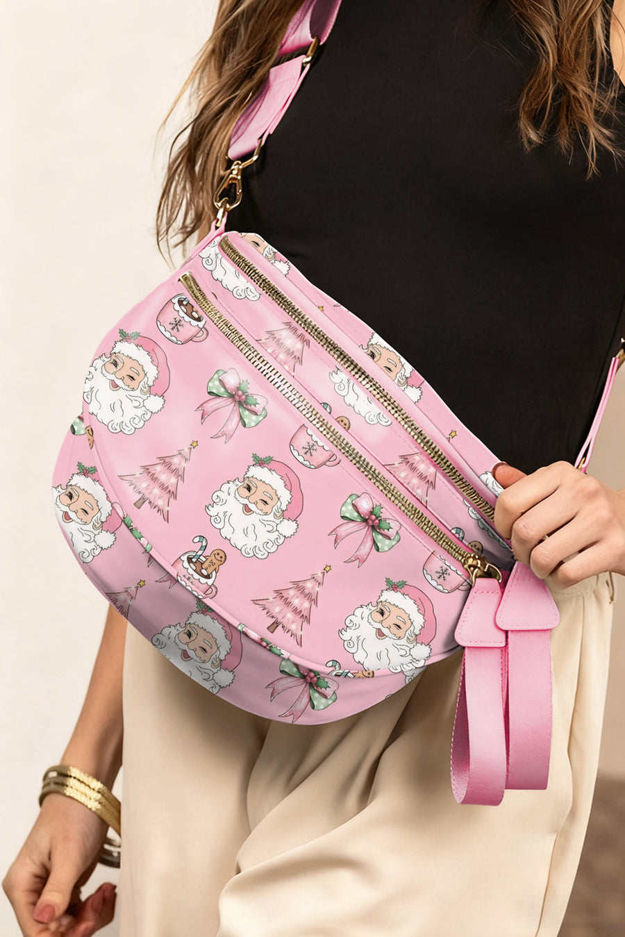 Graphic Print Multi Pocket Crossbody Bag- 4 Styles