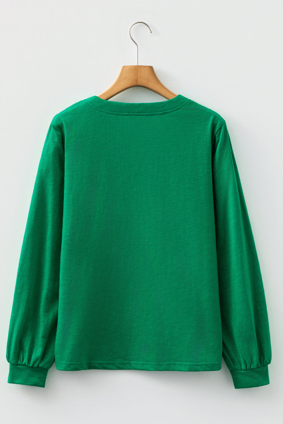 Button-Up V-Neck Long Sleeve Top- 3 Colors