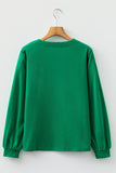 Button-Up V-Neck Long Sleeve Top- 3 Colors