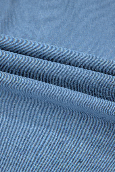 Beau Blue Washed Raw Hem Denim Shirt Dress