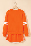 Varsity Striped Drop Shoulder Pullover Sweatshirt & Mini Skort Set- 6 Colors