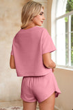 Cropped Tee and Curved Hem High Waist Skort Set- 2 Colors