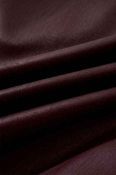 Wild Ginger  Faux Leather Sleeveless Round Neck Mini Dress