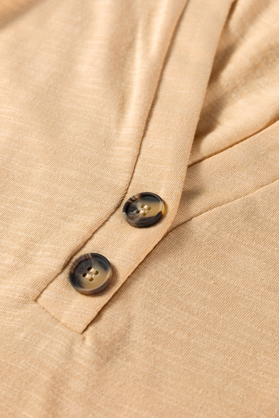 Button-Up V-Neck Long Sleeve Top- 3 Colors