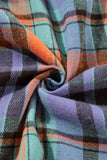 Red Plaid Print Drop Sleeve Loose Shirt Shacket