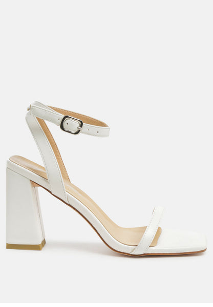 Mooncut Ankle Strap Block Heel Sandals- 3 Colors