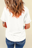 White Embroidered Look Floral Bunny Graphic T-Shirt