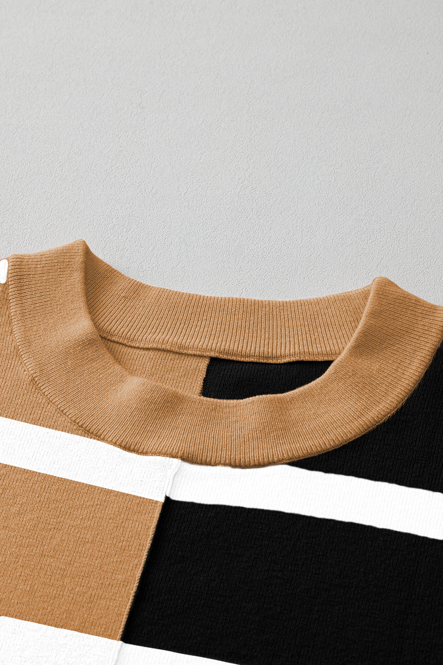 Striped Exposed Seam Patchwork Loose Fit Sweater- 4 Colors