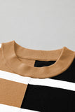 Striped Exposed Seam Patchwork Loose Fit Sweater- 4 Colors