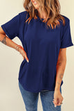 Basic Crew Neck Rolled Sleeve T-Shirt- 12 Colors