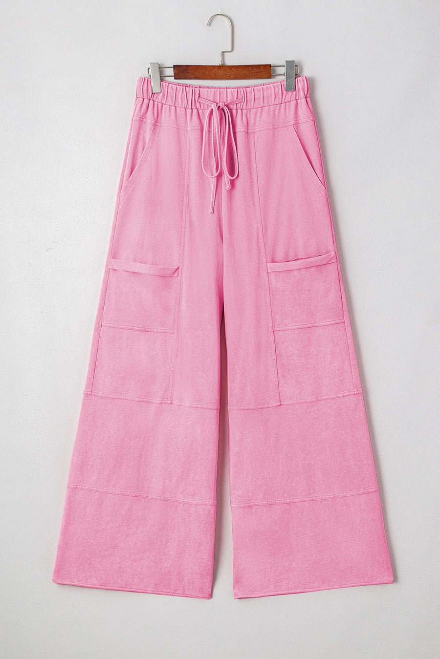 Mineral Wash Exposed Seam Wide Leg Cargo Pants- 3 Colors