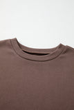 Dark Khaki Multi Colorblock Drop Shoulder Pullover Sweatshirt