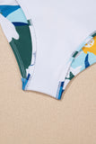 Floral Print Cutout Racerback High-Waist Tankini- 2 Styles