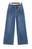Ashleigh Blue Multi-Button High-Waist Wide Leg Jeans