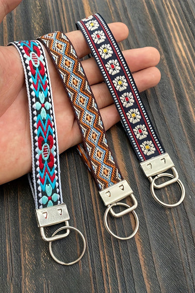 Western Knitted Wristband Keychain- 3 Colors