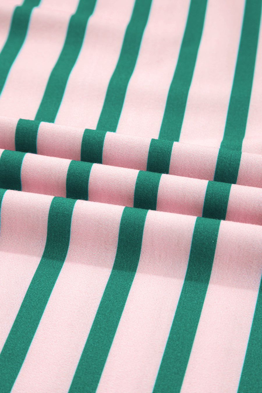 Plus Size Green & Pink Striped Color Block Patchwork Side Slit Sweatshirt