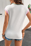 Color Block Corded Crew Neck T-Shirt- 2 Colors