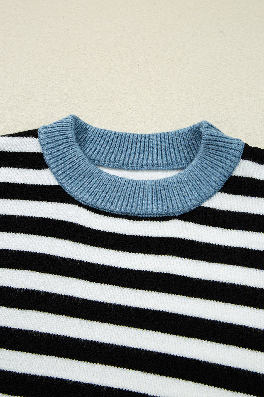 Striped Color Block Patchwork Long Sleeve Sweater