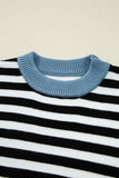 Striped Color Block Patchwork Long Sleeve Sweater