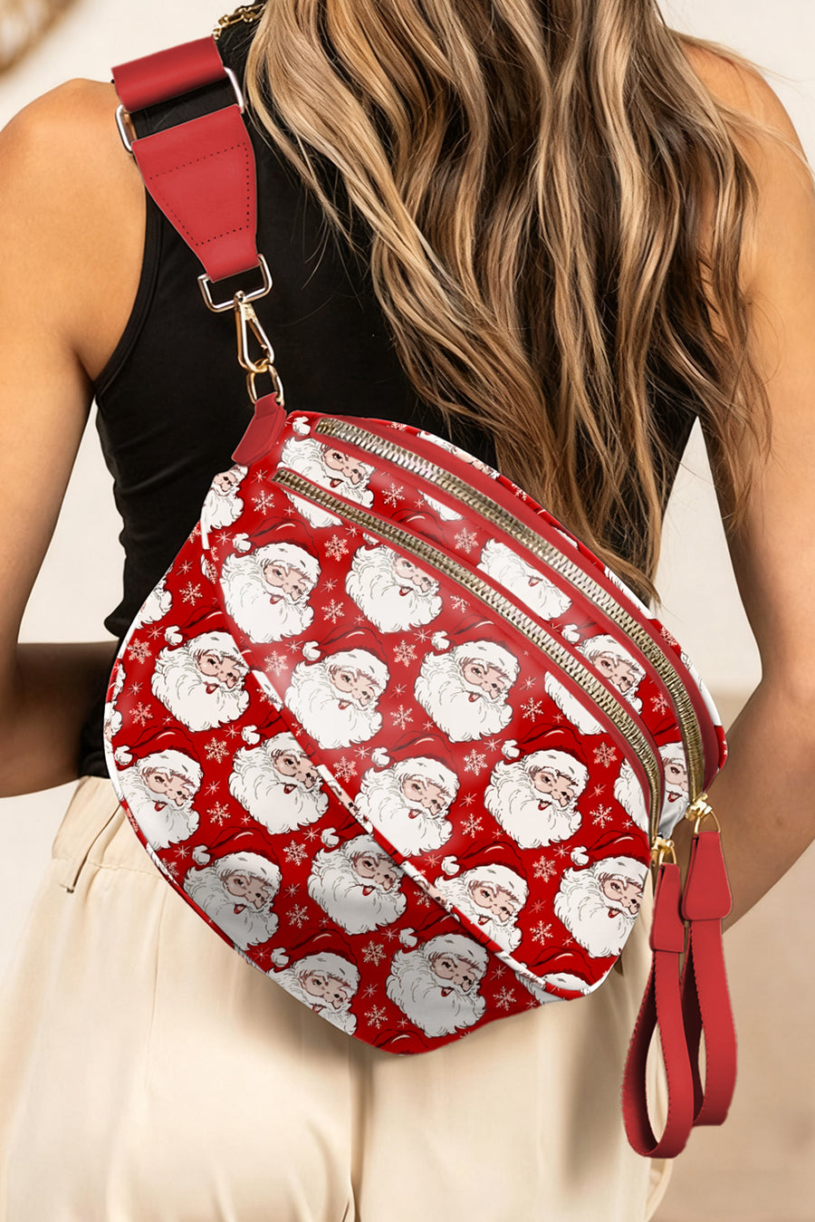 Graphic Print Multi Pocket Crossbody Bag- 4 Styles
