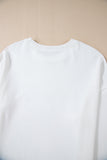 White & Pastel Bows Loose Fit Drop Sleeve Sweatshirt