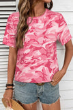 Heathered Camouflage Crew Neck Short Sleeve T-Shirt- 2 Colors
