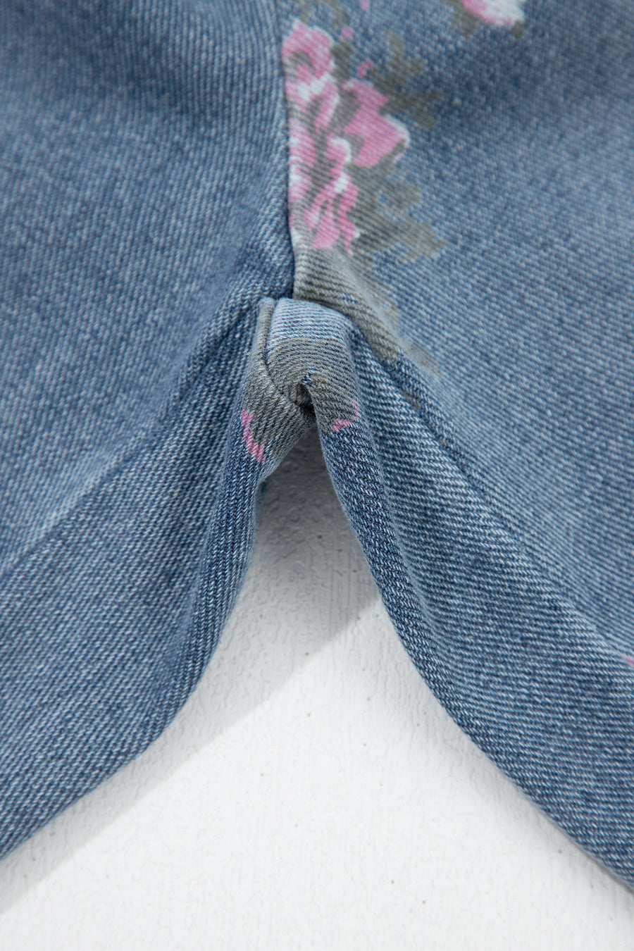 Floral Print Elastic Waist Pull-On Jeans