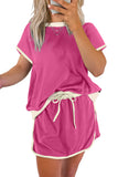 *Pre-Order* Color Block Drop Shoulder T-Shirt and Skort Set- 5 Colors