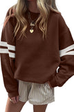 Varsity Striped Sleeve Loose Fit Sweatshirt- 8 Colors