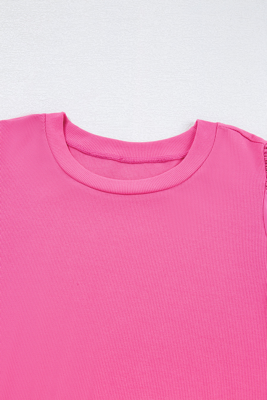 Pearl Beaded Puff Sleeve Ribbed Top- 2 Colors