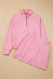 Zip-Up Sporty Pullover & Mini Skort Set- 3 Colors